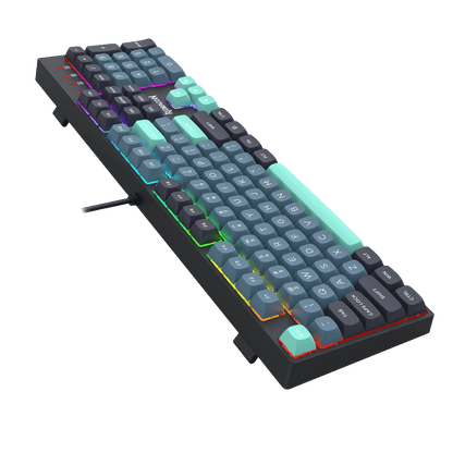 Redragon EU K582 SE Wired RGB Gaming Keyboard, 104 Keys Mechanical Keyboard w/Upgraded Hot-swappable Socket, Noise Dampening Kit, Mixed Color PBT Keycaps, Linear Red Switch