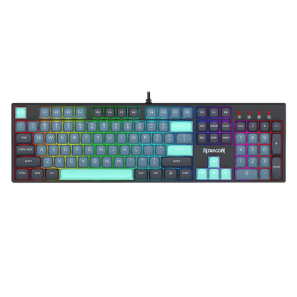 Redragon EU K582 SE Wired RGB Gaming Keyboard, 104 Keys Mechanical Keyboard w/Upgraded Hot-swappable Socket, Noise Dampening Kit, Mixed Color PBT Keycaps, Linear Red Switch
