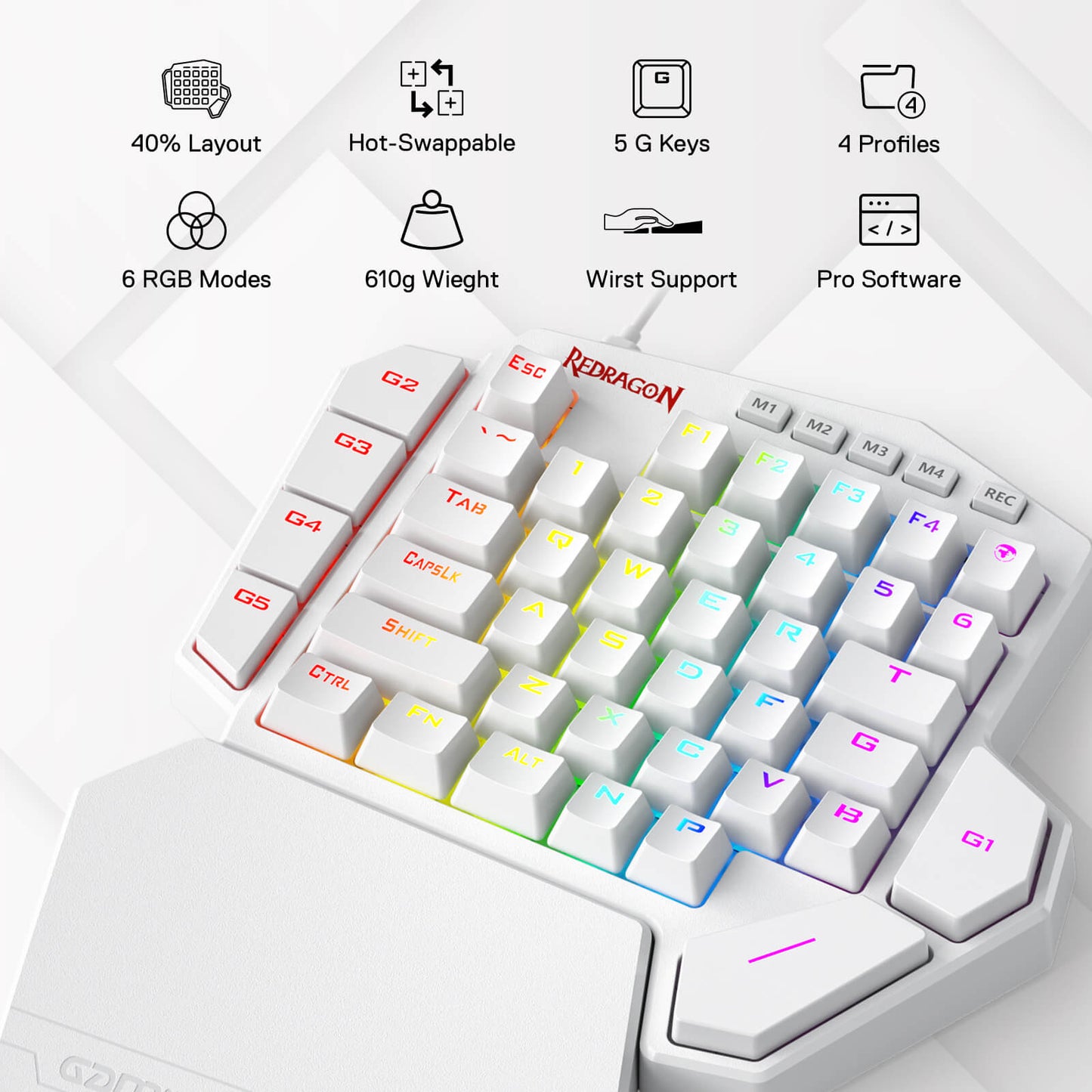 Redragon EU K585 DITI One-Handed RGB Mechanical Gaming Keyboard