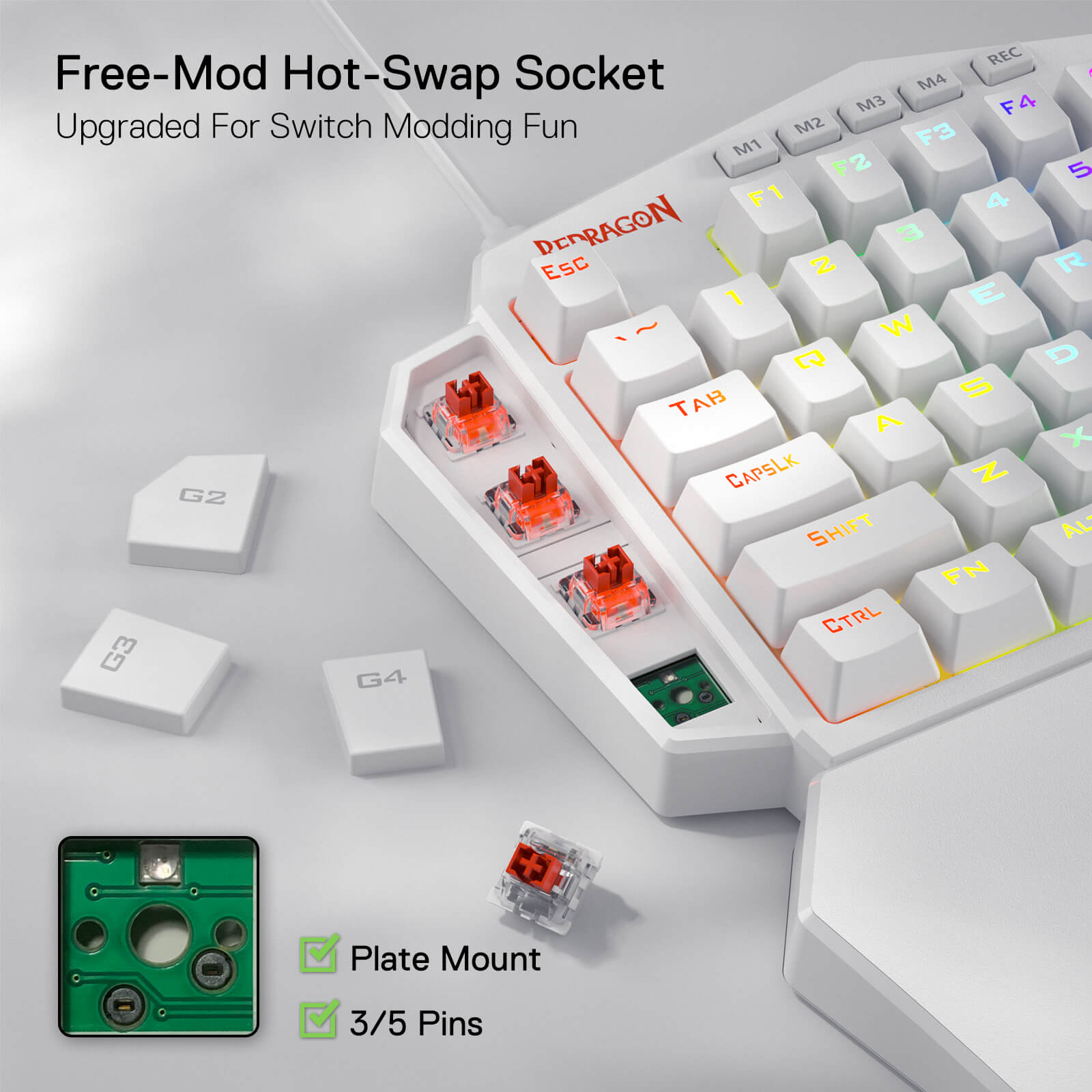 Redragon EU K585 DITI One-Handed RGB Mechanical Gaming Keyboard