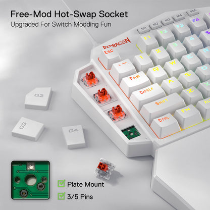 Redragon EU K585 DITI One-Handed RGB Mechanical Gaming Keyboard