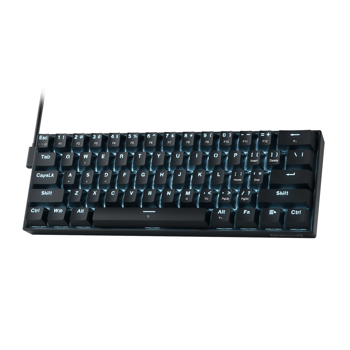 Redragon EU K617 HE Rapid Trigger Gaming Keyboard, 60% 61 Keys Wired Mechanical Keyboard w/Hyper-Fast Actuation, Dedicated Hall Effect Magnetic Switch, Actuation Point Adjustable, Essential Black