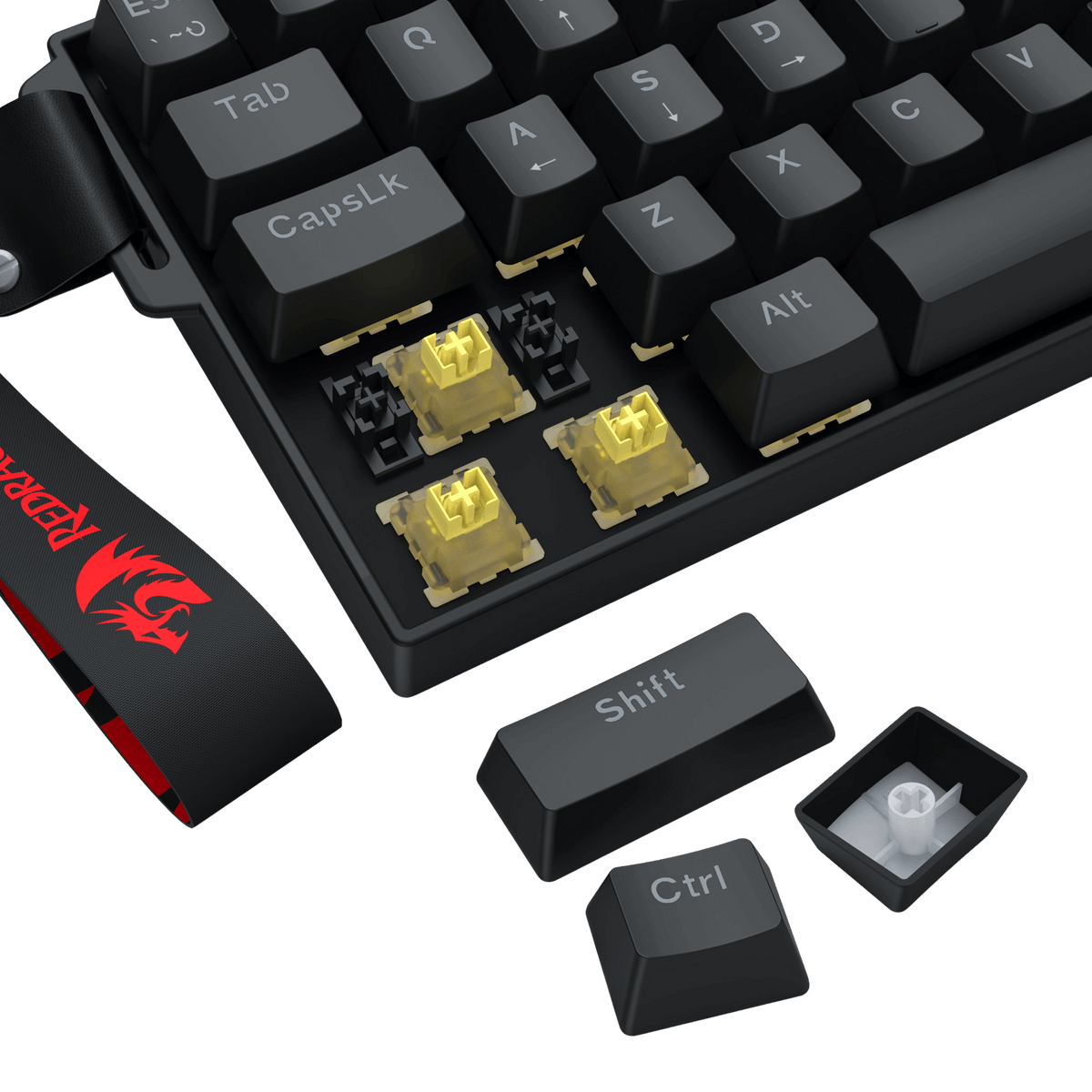 Redragon EU K617 HE Rapid Trigger Gaming Keyboard, 60% 61 Keys Wired Mechanical Keyboard w/Hyper-Fast Actuation, Dedicated Hall Effect Magnetic Switch, Actuation Point Adjustable, Essential Black