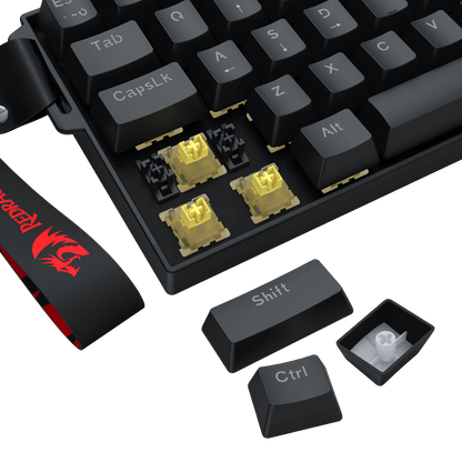 Redragon EU K617 HE Rapid Trigger Gaming Keyboard, 60% 61 Keys Wired Mechanical Keyboard w/Hyper-Fast Actuation, Dedicated Hall Effect Magnetic Switch, Actuation Point Adjustable, Essential Black