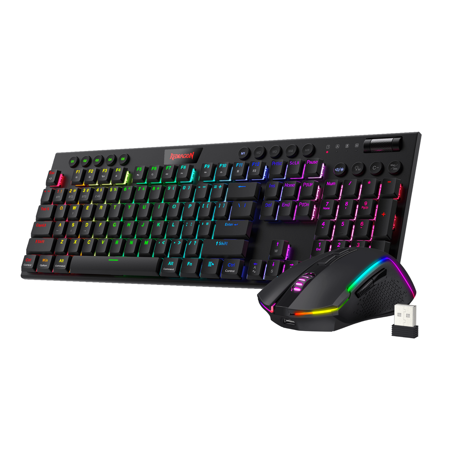 Redragon EU K618 PRO 3-Mode Wireless RGB Mechanical Keyboard and M693 Wireless Gaming Mouse Combo