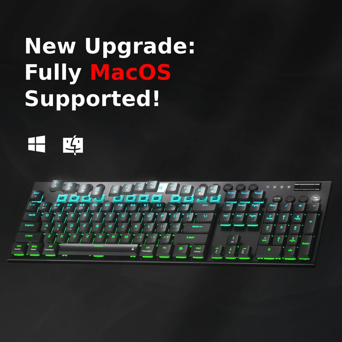 Redragon EU K618 Wireless Ultra-Thin Low Profile RGB Mechanical Keyboard