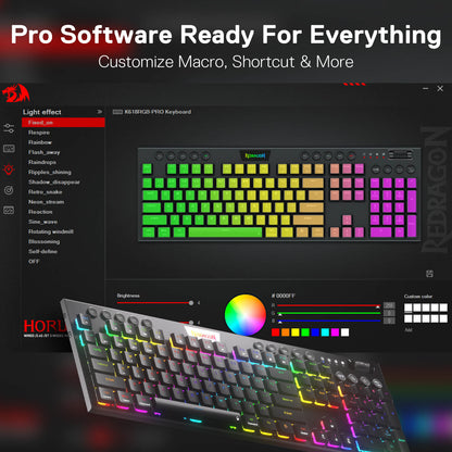 Redragon EU K618 Wireless Ultra-Thin Low Profile RGB Mechanical Keyboard