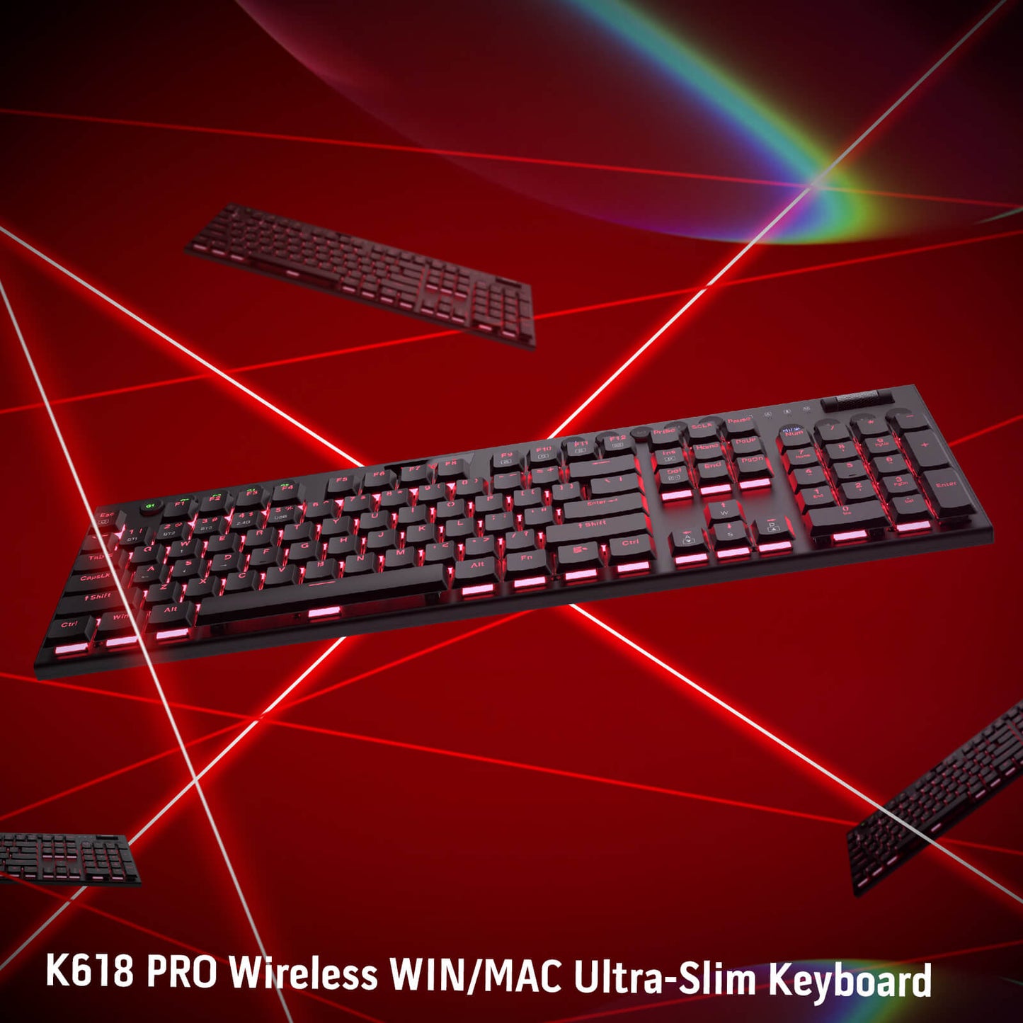 Redragon EU K618 Wireless Ultra-Thin Low Profile RGB Mechanical Keyboard