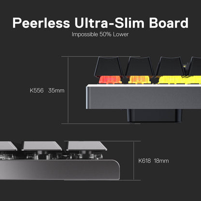 Redragon EU  K618 Wireless Ultra-Thin Low Profile RGB Mechanical Keyboard