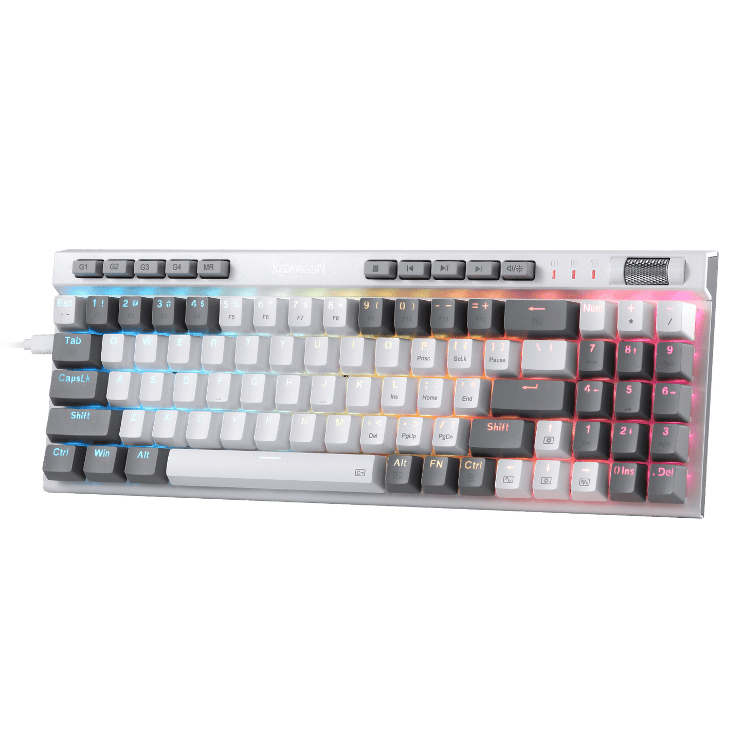 Redragon EU K655 75% RGB Wired Mechanical Gaming Keyboard, 78 Keys Hot-Swap Mechanical Keyboard w/Aluminum Cover Board, Upgraded Socket and Onboard Macro/Media Keys, Quiet Linear Red Switch