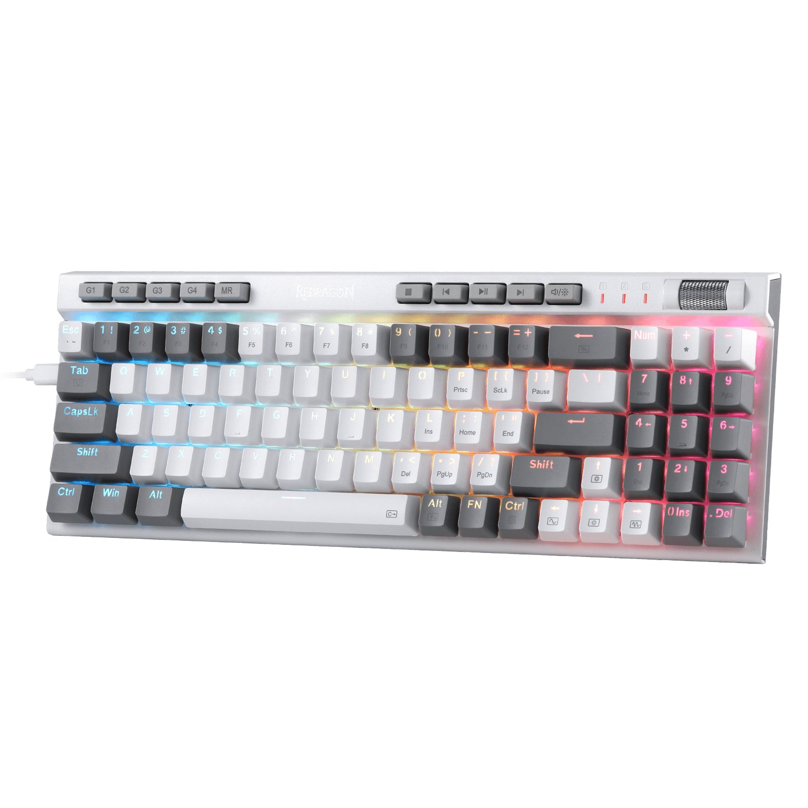 Redragon EU K655 75% RGB Wired Mechanical Gaming Keyboard, 78 Keys Hot-Swap Mechanical Keyboard w/Aluminum Cover Board, Upgraded Socket and Onboard Macro/Media Keys, Quiet Linear Red Switch