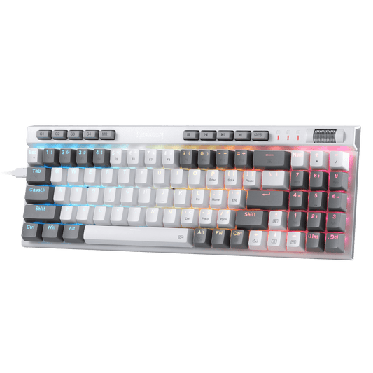 Redragon EU K655 75% RGB Wired Mechanical Gaming Keyboard, 78 Keys Hot-Swap Mechanical Keyboard w/Aluminum Cover Board, Upgraded Socket and Onboard Macro/Media Keys, Quiet Linear Red Switch