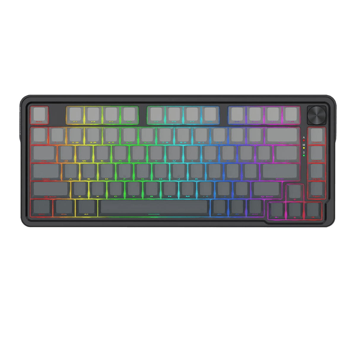 Redragon EU K673 GB 75% Wireless Gasket RGB Gaming Keyboard, 3-Modes 81 Keys PBT Compact Mechanical Keyboard w/Hot-Swap Socket, Dedicated Knob Control & 5-Layer Noise Dampening, Custom Linear Switch