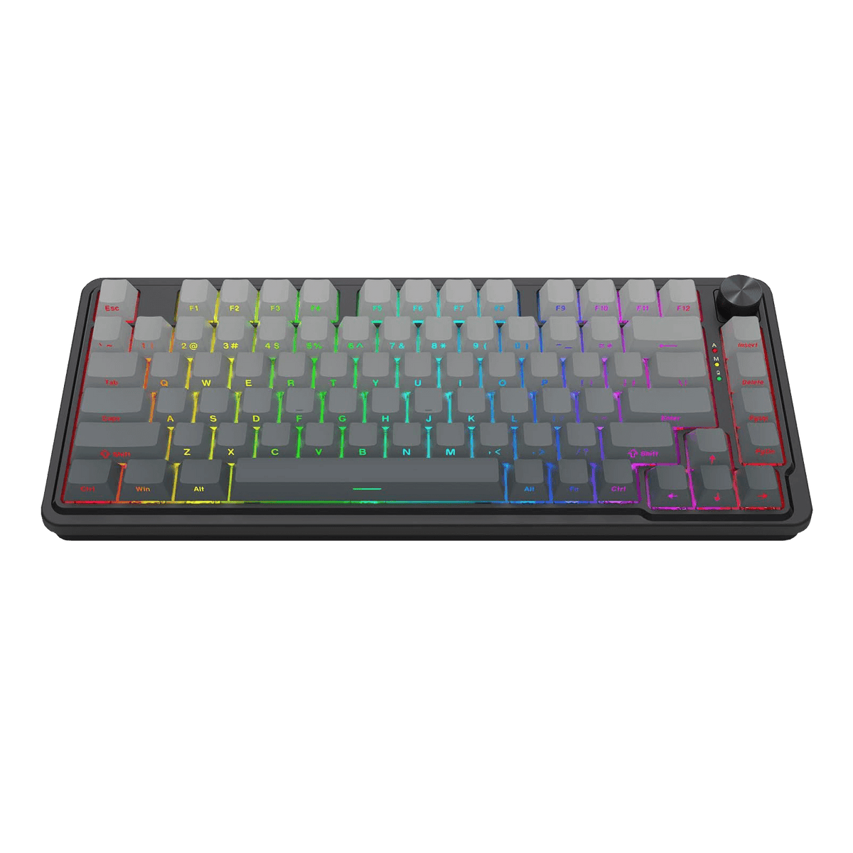Redragon EU K673 GB 75% Wireless Gasket RGB Gaming Keyboard, 3-Modes 81 Keys PBT Compact Mechanical Keyboard w/Hot-Swap Socket, Dedicated Knob Control & 5-Layer Noise Dampening, Custom Linear Switch