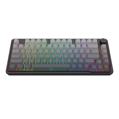 Redragon EU K673 GB 75% Wireless Gasket RGB Gaming Keyboard, 3-Modes 81 Keys PBT Compact Mechanical Keyboard w/Hot-Swap Socket, Dedicated Knob Control & 5-Layer Noise Dampening, Custom Linear Switch