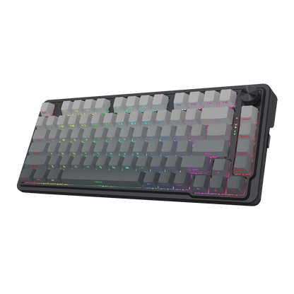 Redragon EU K673 GB 75% Wireless Gasket RGB Gaming Keyboard, 3-Modes 81 Keys PBT Compact Mechanical Keyboard w/Hot-Swap Socket, Dedicated Knob Control & 5-Layer Noise Dampening, Custom Linear Switch