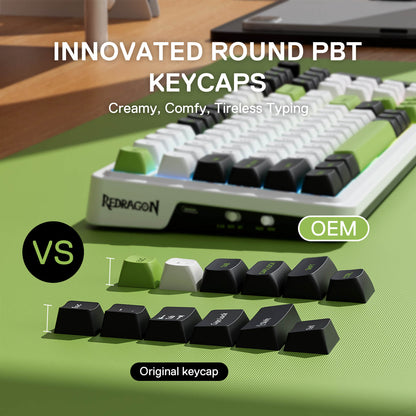 Redragon EU K686 PRO 98 Keys Wireless Gasket RGB Gaming Keyboard with DSA PBT Keycaps DSA Profile Keys for a Comfortable and Effortless Typing Experience