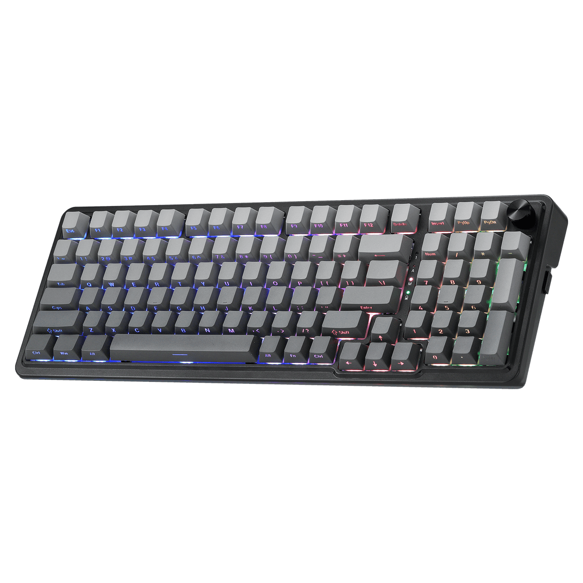 Redragon EU K686 PRO 98 Keys Wireless Gasket RGB Gaming Keyboard, 3-Mode PBT Mechanical Keyboard w/Hot-Swap South-Facing RGB Socket, Dedicated Knob Control & 5-Layer Noise Dampening, Gradient PBT Keycaps