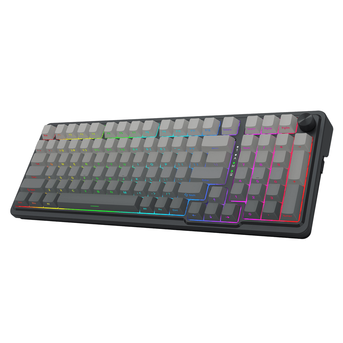 Redragon EU K686 PRO 98 Keys Wireless Gasket RGB Gaming Keyboard, 3-Mode PBT Mechanical Keyboard w/Hot-Swap South-Facing RGB Socket, Dedicated Knob Control & 5-Layer Noise Dampening, Gradient PBT Keycaps
