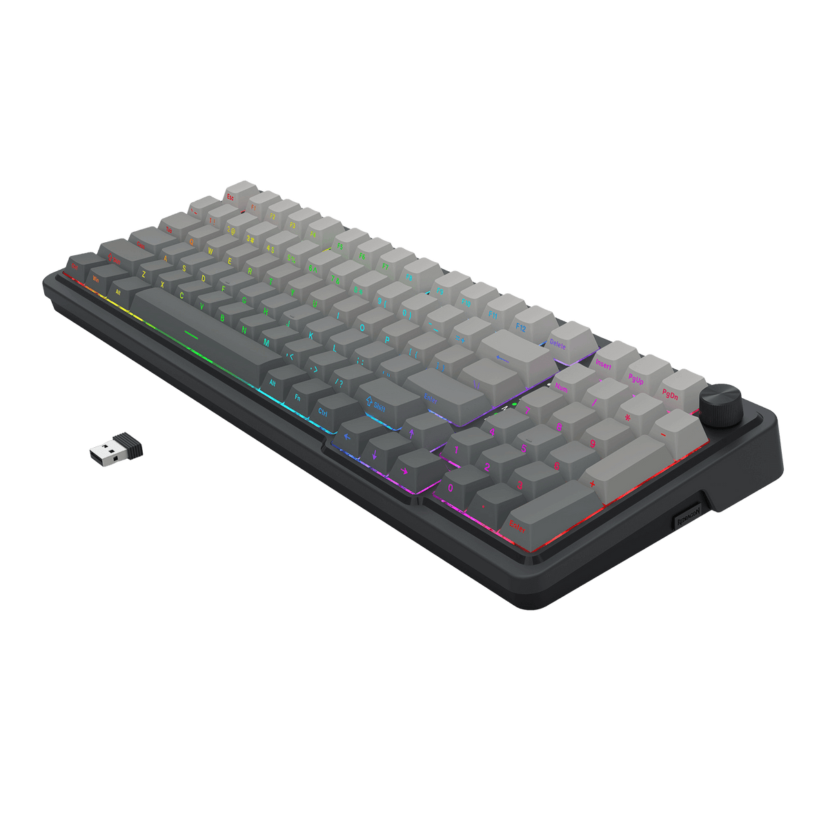 Redragon EU K686 PRO 98 Keys Wireless Gasket RGB Gaming Keyboard, 3-Mode PBT Mechanical Keyboard w/Hot-Swap South-Facing RGB Socket, Dedicated Knob Control & 5-Layer Noise Dampening, Gradient PBT Keycaps