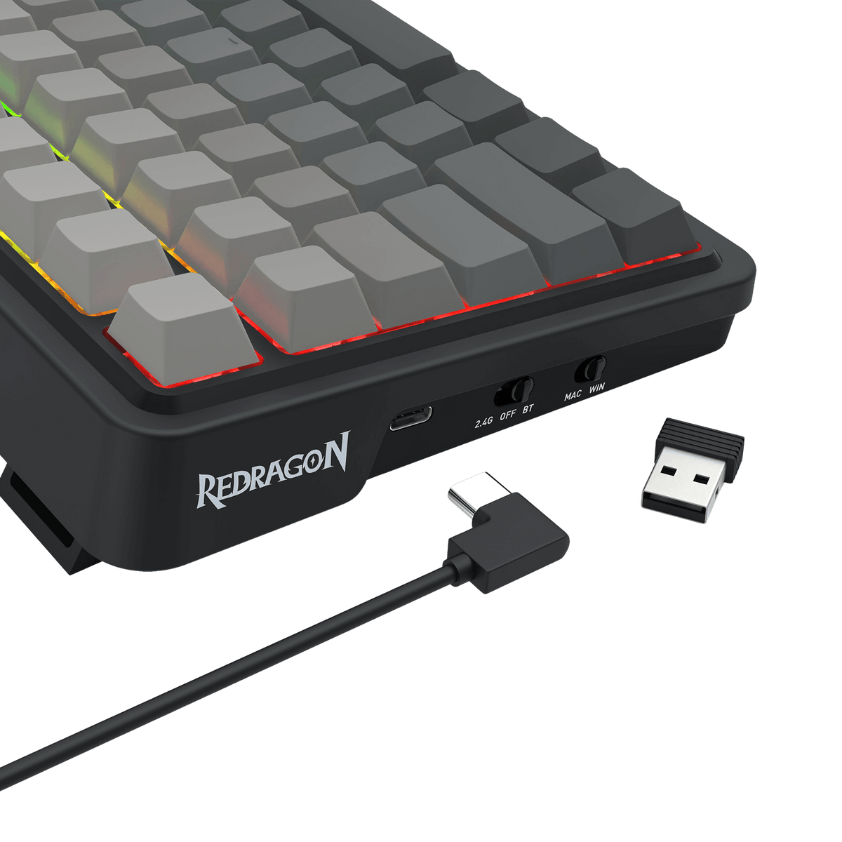 Redragon EU K686 PRO 98 Keys Wireless Gasket RGB Gaming Keyboard, 3-Mode PBT Mechanical Keyboard w/Hot-Swap South-Facing RGB Socket, Dedicated Knob Control & 5-Layer Noise Dampening, Gradient PBT Keycaps
