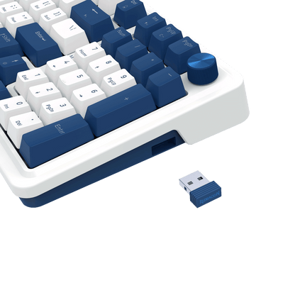 Redragon EU K686 PRO 98 Keys Wireless Gasket RGB Gaming Keyboard, 3-Mode Win/Mac Mechanical Keyboard w/Hot-Swap Socket, Dedicated Knob Control & Sound Absorbing Pads, Linear Red Switch, Blue Himmel Color