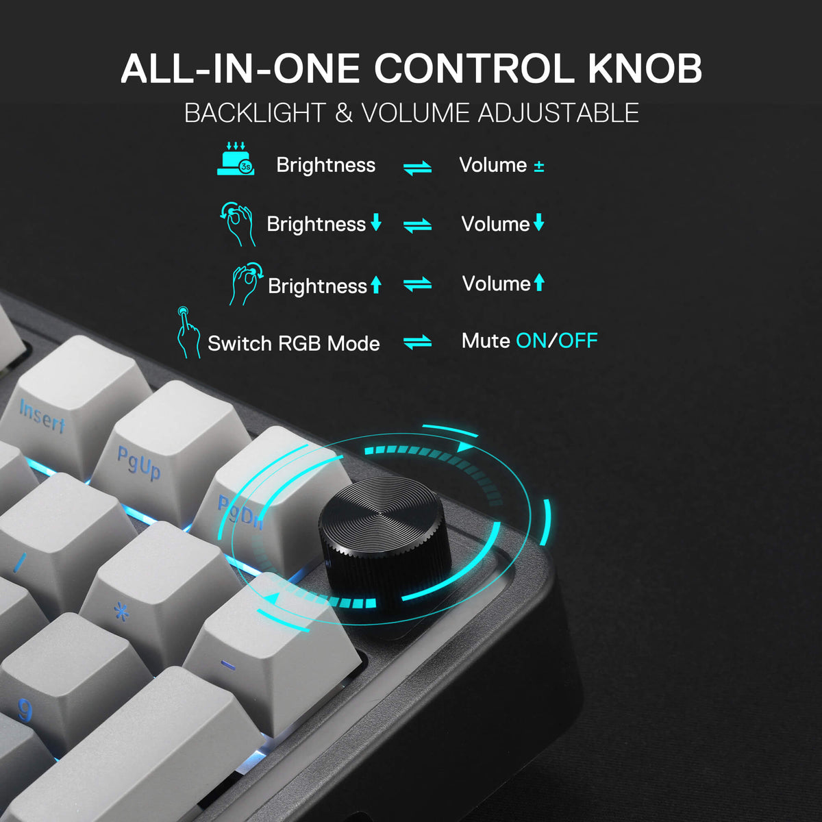 Redragon EU K686 PRO 98 Keys Wireless Gasket RGB Gaming Keyboard, 3-Mode PBT Mechanical Keyboard w/Hot-Swap South-Facing RGB Socket, Dedicated Knob Control & 5-Layer Noise Dampening, Gradient PBT Keycaps