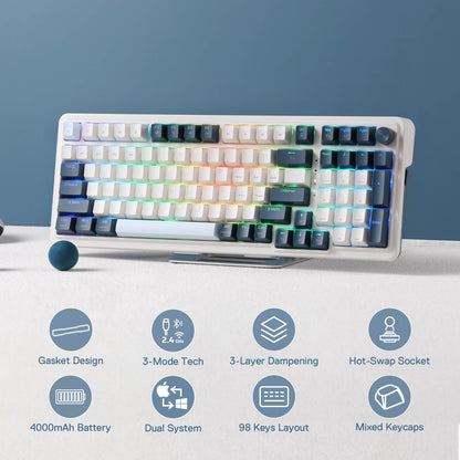 Redragon EU K686 PRO 98 Keys Wireless Gasket RGB Gaming Keyboard
