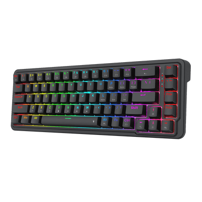 Redragon EU K709 65% Wired Gasket RGB Gaming Keyboard, 68 Keys Hot-Swap Compact Mechanical Keyboard w/Free-Mod Socket, 3-Layer Noise Dampening & Dedicated Arrow Keys, Quiet Custom Linear Switch