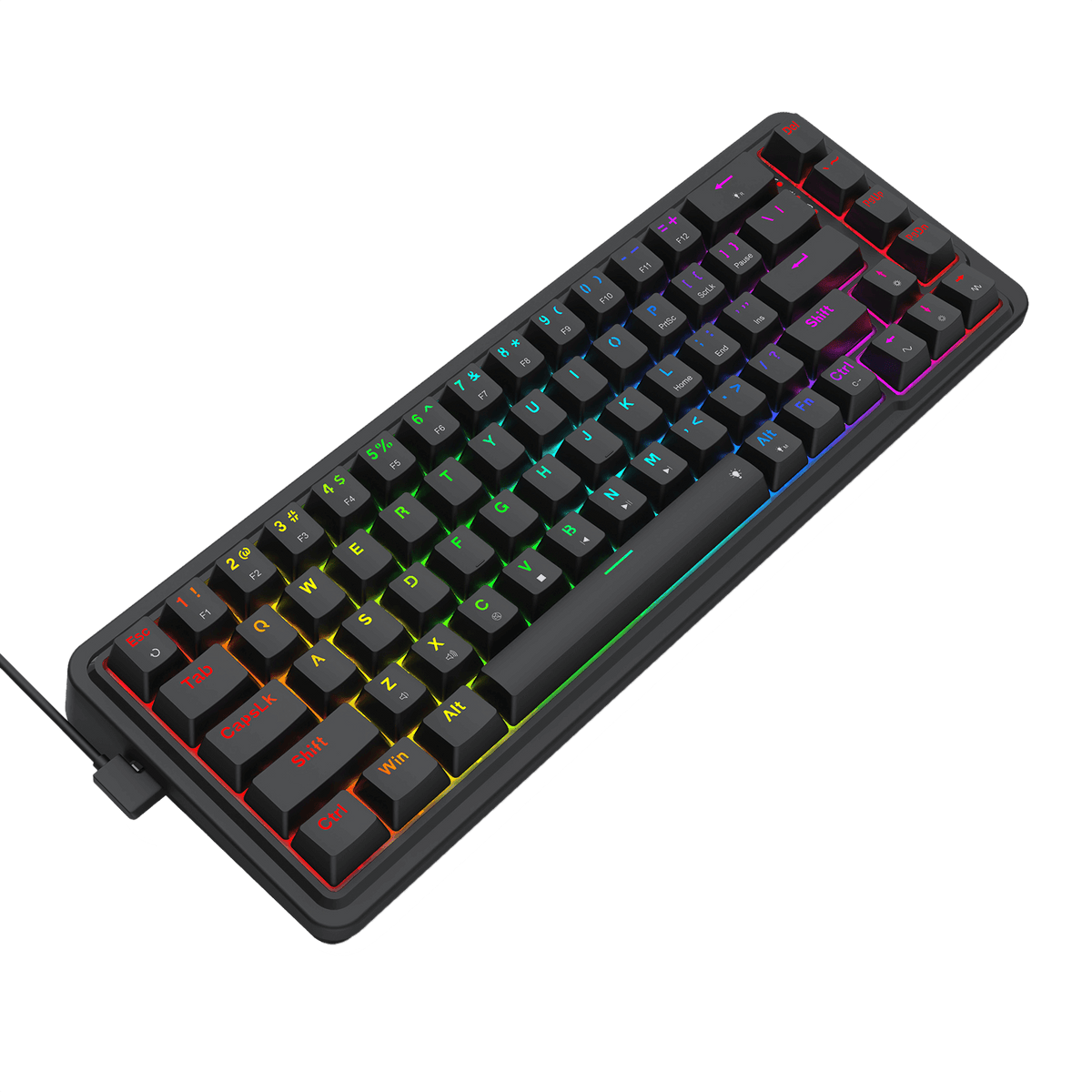 Redragon EU K709 65% Wired Gasket RGB Gaming Keyboard, 68 Keys Hot-Swap Compact Mechanical Keyboard w/Free-Mod Socket, 3-Layer Noise Dampening & Dedicated Arrow Keys, Quiet Custom Linear Switch