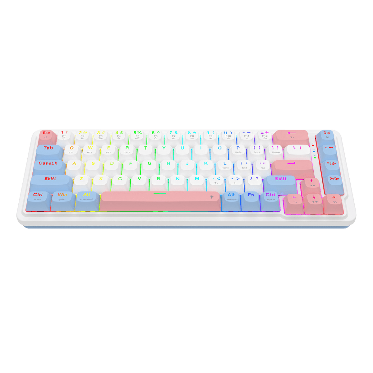 Redragon EU K709 PRO 65% Wireless Gasket RGB Gaming Keyboard, 68 Keys Hot-Swap Compact Mechanical Keyboard w/Free-Mod Socket, 5-Layer Noise Dampening & Round PBT Keycaps, Quiet Custom Linear Switch