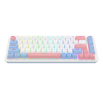 Redragon EU K709 PRO 65% Wireless Gasket RGB Gaming Keyboard, 68 Keys Hot-Swap Compact Mechanical Keyboard w/Free-Mod Socket, 5-Layer Noise Dampening & Round PBT Keycaps, Quiet Custom Linear Switch