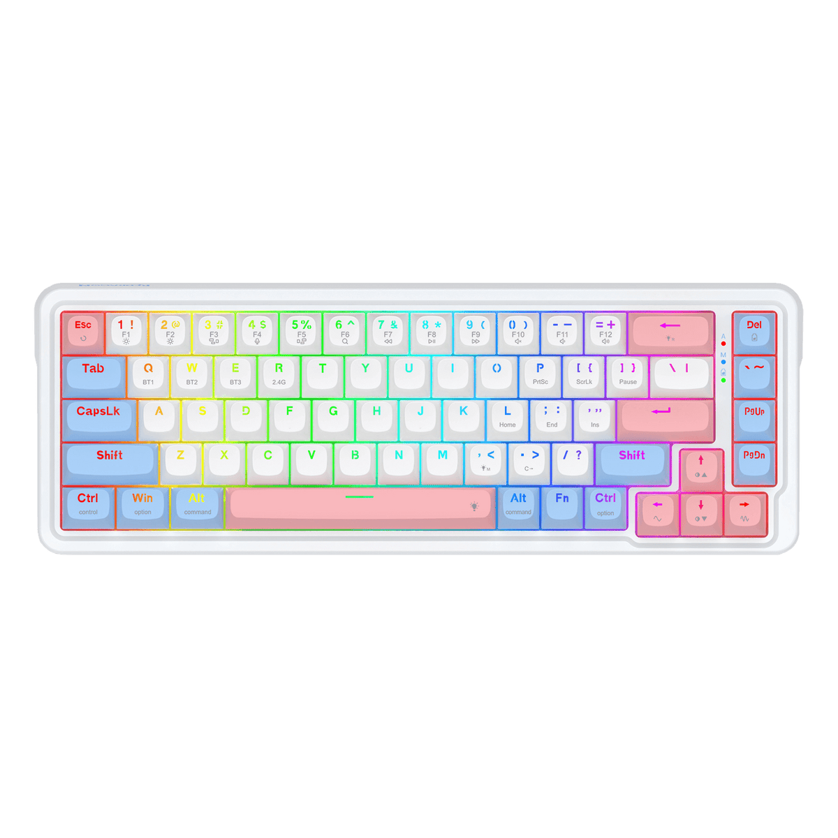 Redragon EU K709 PRO 65% Wireless Gasket RGB Gaming Keyboard, 68 Keys Hot-Swap Compact Mechanical Keyboard w/Free-Mod Socket, 5-Layer Noise Dampening & Round PBT Keycaps, Quiet Custom Linear Switch