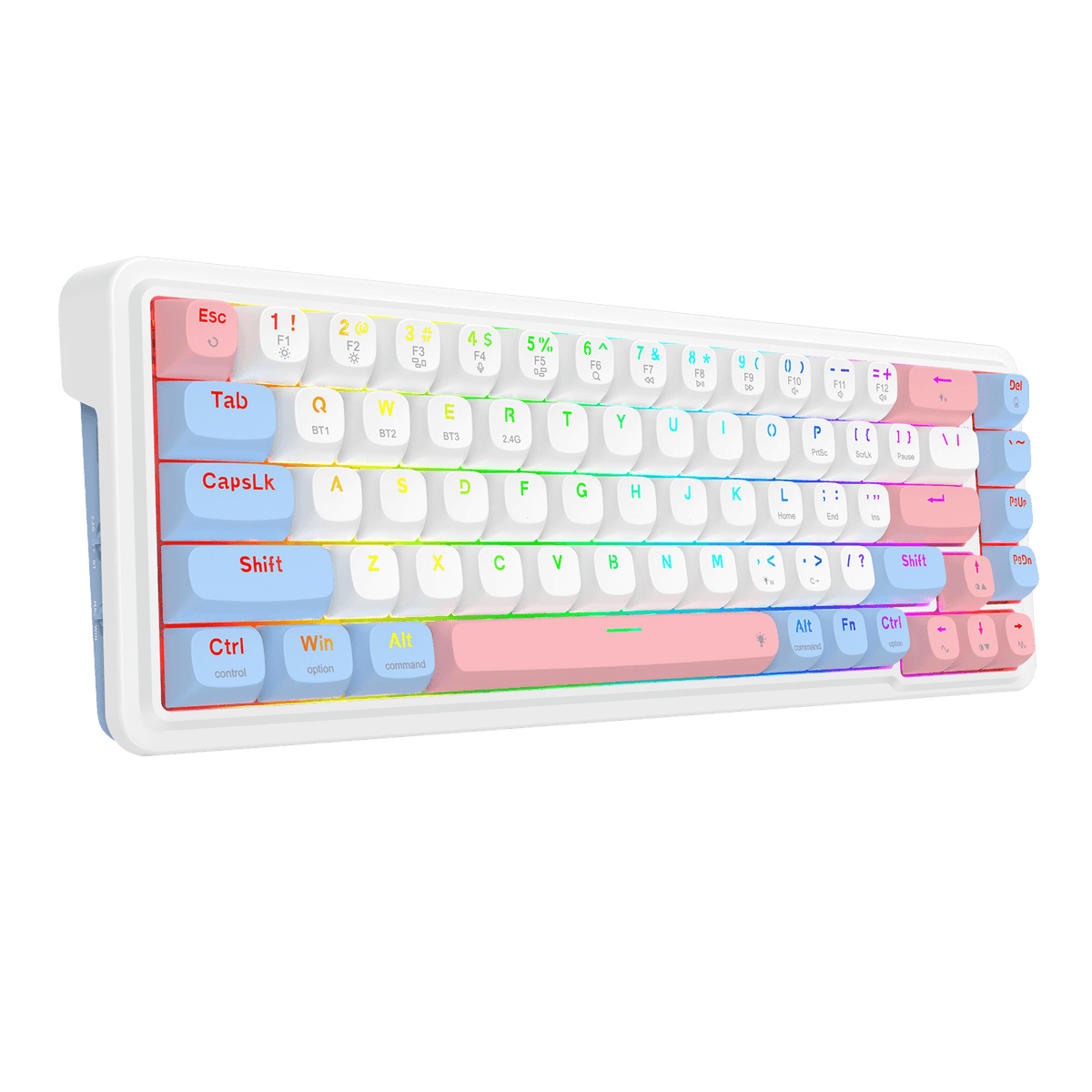 Redragon EU K709 PRO 65% Wireless Gasket RGB Gaming Keyboard, 68 Keys Hot-Swap Compact Mechanical Keyboard w/Free-Mod Socket, 5-Layer Noise Dampening & Round PBT Keycaps, Quiet Custom Linear Switch