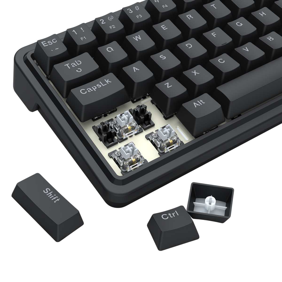 Redragon EU K722 60% Wired Gasket RGB Gaming Keyboard, 61 Keys Hot-Swap Compact Mechanical Keyboard w/Free-Mod Socket, 3-Layer Noise Dampening, Quiet Custom Linear Switch