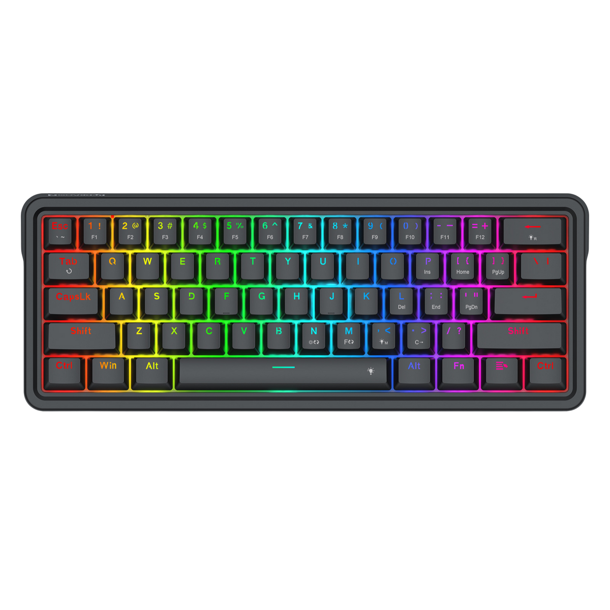 Redragon EU K722 60% Wired Gasket RGB Gaming Keyboard, 61 Keys Hot-Swap Compact Mechanical Keyboard w/Free-Mod Socket, 3-Layer Noise Dampening, Quiet Custom Linear Switch
