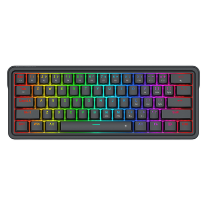 Redragon EU K722 60% Wired Gasket RGB Gaming Keyboard, 61 Keys Hot-Swap Compact Mechanical Keyboard w/Free-Mod Socket, 3-Layer Noise Dampening, Quiet Custom Linear Switch