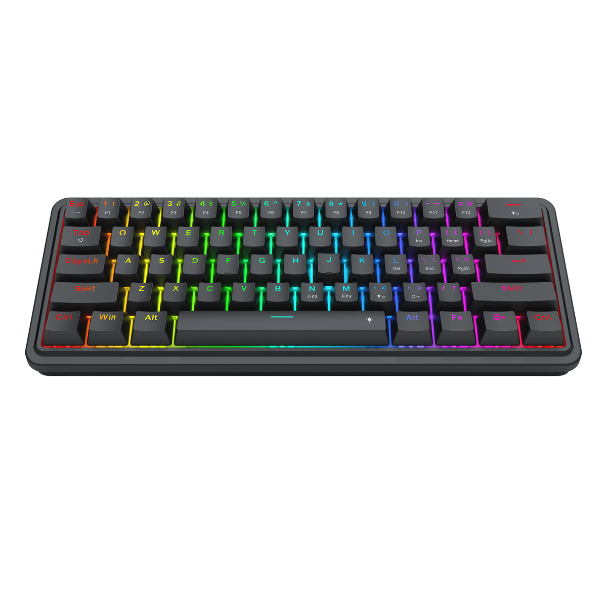 Redragon EU K722 60% Wired Gasket RGB Gaming Keyboard, 61 Keys Hot-Swap Compact Mechanical Keyboard w/Free-Mod Socket, 3-Layer Noise Dampening, Quiet Custom Linear Switch