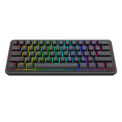 Redragon EU K722 60% Wired Gasket RGB Gaming Keyboard, 61 Keys Hot-Swap Compact Mechanical Keyboard w/Free-Mod Socket, 3-Layer Noise Dampening, Quiet Custom Linear Switch
