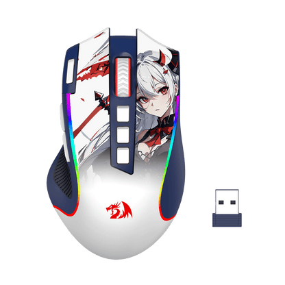 Redragon M612AK PRO RGB Gaming Mouse, 8000 DPI Wired/Wireless Optical Mouse with 9 Programmable Buttons & 7 Backlit Modes, BT & 2.4G Wireless, Software Supports DIY Keybinds Rapid Fire Button, Redragon EU