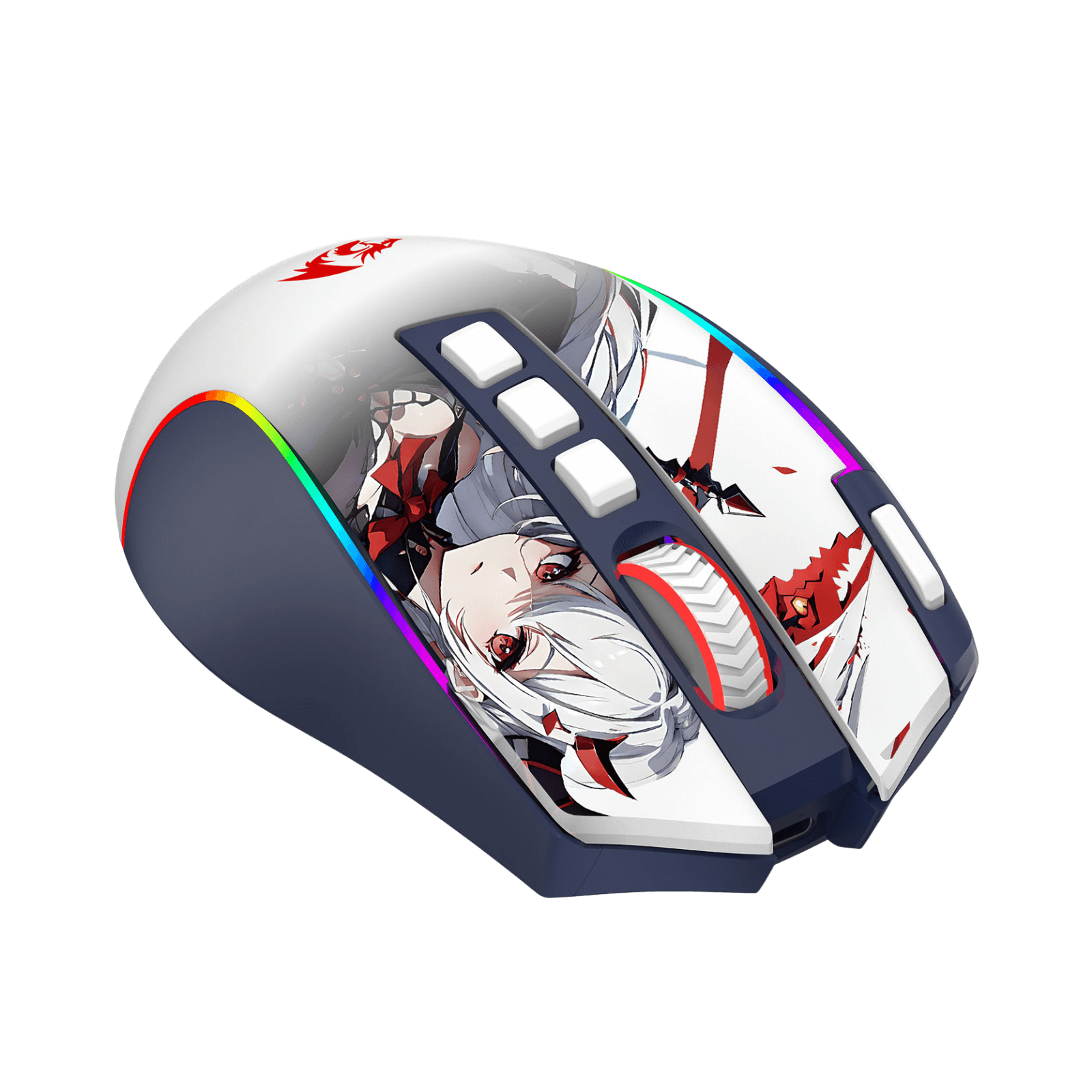 Redragon EU M612AK PRO RGB Gaming Mouse, 8000 DPI Wired/Wireless Optical Mouse with 9 Programmable Buttons & 7 Backlit Modes, BT & 2.4G Wireless, Software Supports DIY Keybinds Rapid Fire Button