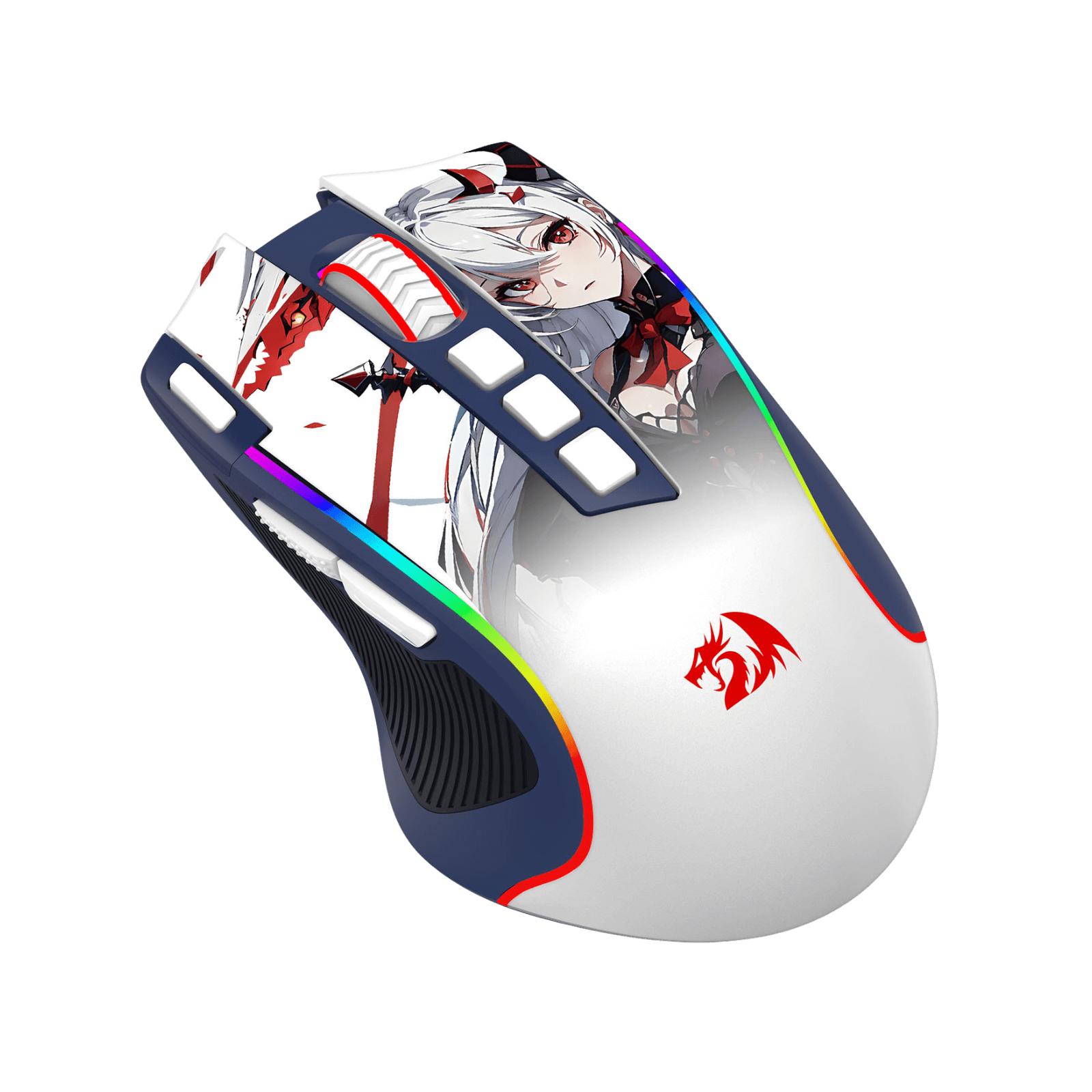Redragon M612AK PRO RGB Gaming Mouse, 8000 DPI Wired/Wireless Optical Mouse with 9 Programmable Buttons & 7 Backlit Modes, BT & 2.4G Wireless, Software Supports DIY Keybinds Rapid Fire Button, Redragon EU