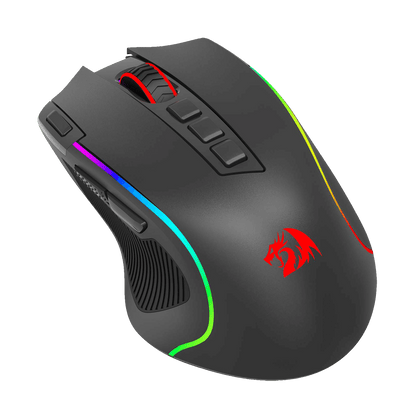 Redragon EU M612 PRO RGB Gaming Mouse, 8000 DPI Wired/Wireless Optical Gamer Mouse with 7 Programmable Buttons & 7 Backlit Modes, BT & 2.4G Wireless, Software Supports DIY Keybinds Rapid Fire Button