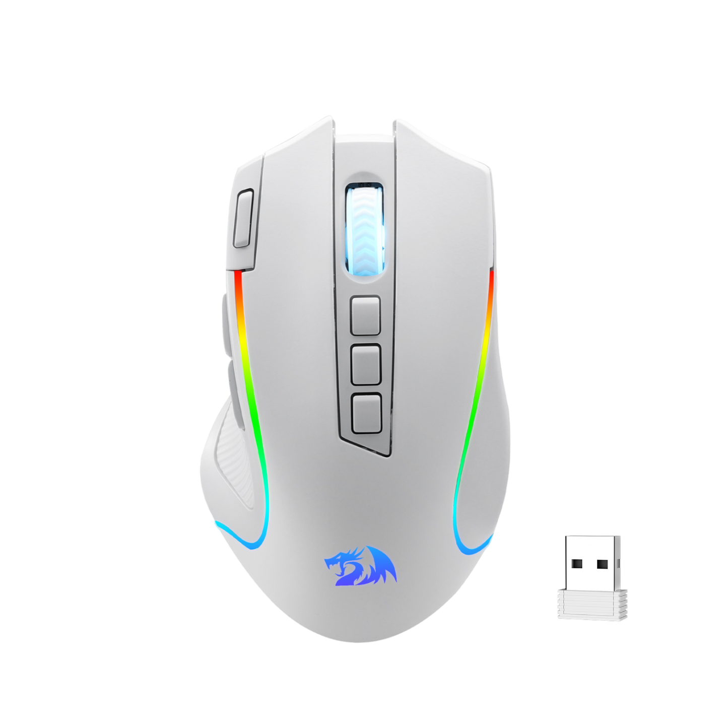 Redragon EU M612 PRO RGB Gaming Mouse, 8000 DPI Wired/Wireless Optical Gamer Mouse with 7 Programmable Buttons & 7 Backlit Modes, BT & 2.4G Wireless, Software Supports DIY Keybinds Rapid Fire Button| show