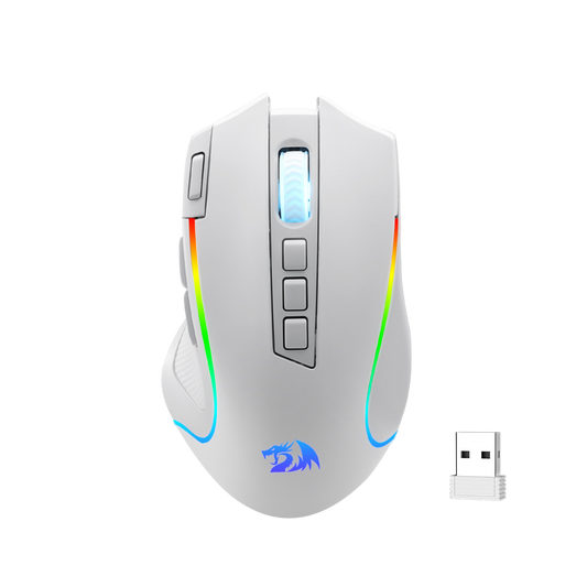Redragon EU M612 PRO RGB Gaming Mouse, 8000 DPI Wired/Wireless Optical Gamer Mouse with 7 Programmable Buttons & 7 Backlit Modes, BT & 2.4G Wireless, Software Supports DIY Keybinds Rapid Fire Button| show
