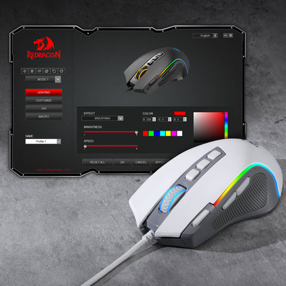 Redragon EU M612 Predator RGB Gaming Mouse, 8000 DPI Wired Optical Gamer Mouse with 11 Programmable Buttons