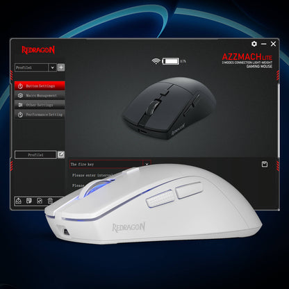 Redragon EU gaming mouse with software interface on a dark background