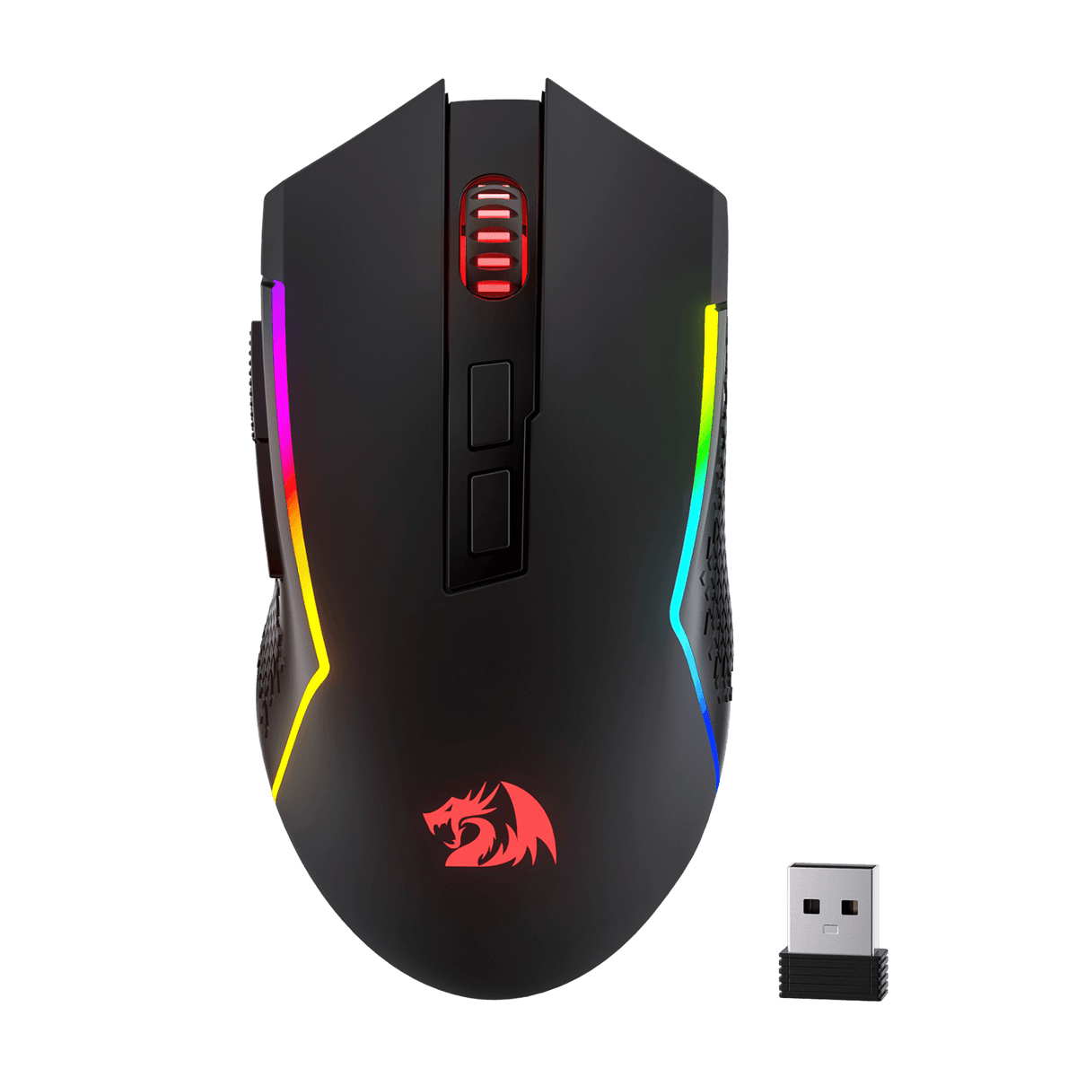 Redragon EU M693 LIT Wireless Gaming Mouse, 12800 DPI Mice w/ 3-Mode Connection, BT & 2.4G Wireless, 7 Macro Buttons, Reliable Power Capacity for PC/Mac/Laptop