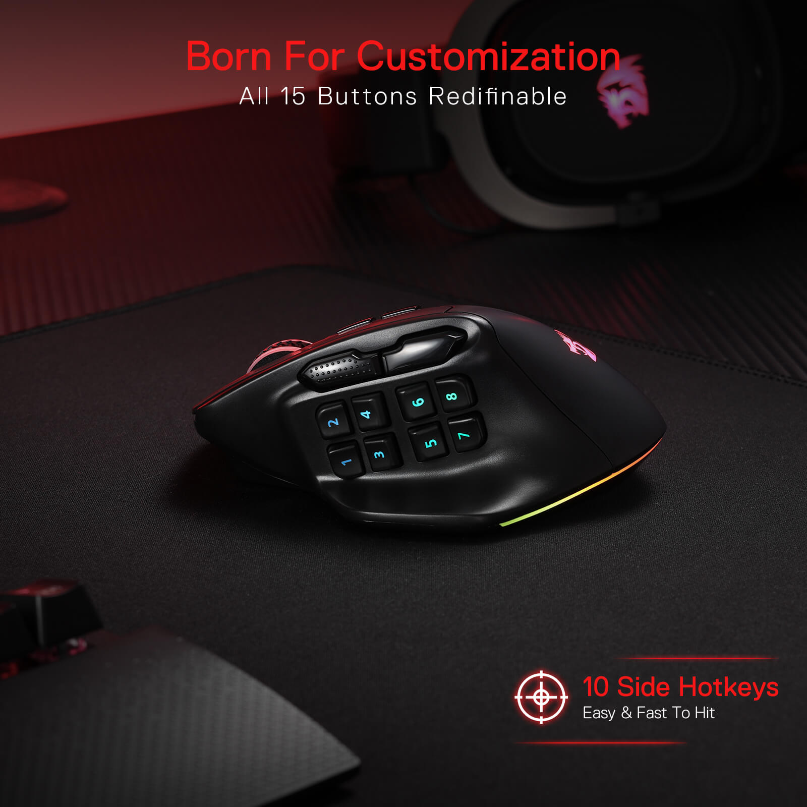 Redragon EU M811 PRO Wireless MMO Gaming Mouse