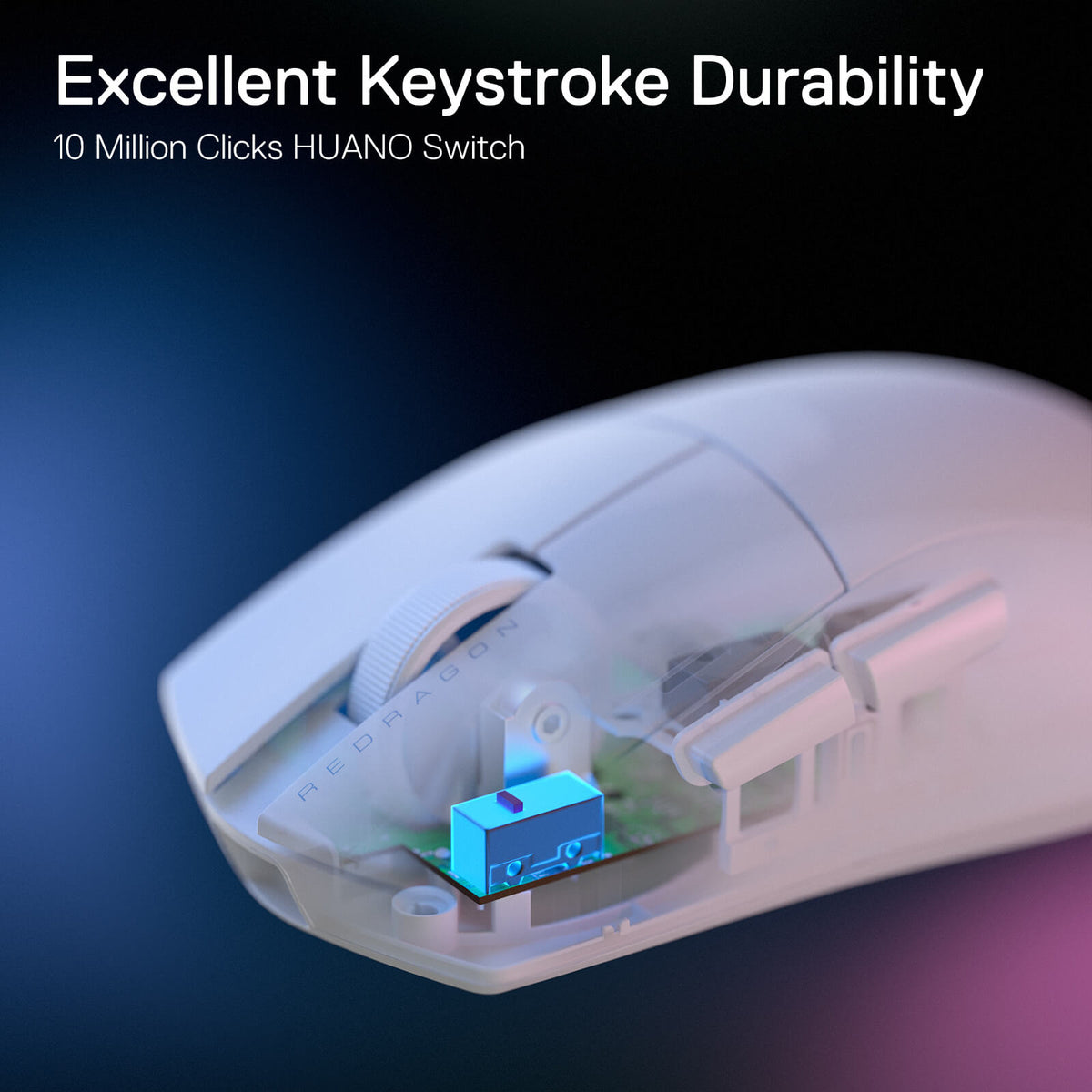 Redragon EU M916 Wireless Gaming Mouse, 49G Ultra-Light 8K DPI 2.4G Wireless Gaming Mouse w/Ergonomic Natural Grip Build, Full Programmable Buttons, Software Supports DIY Keybinds & DPI